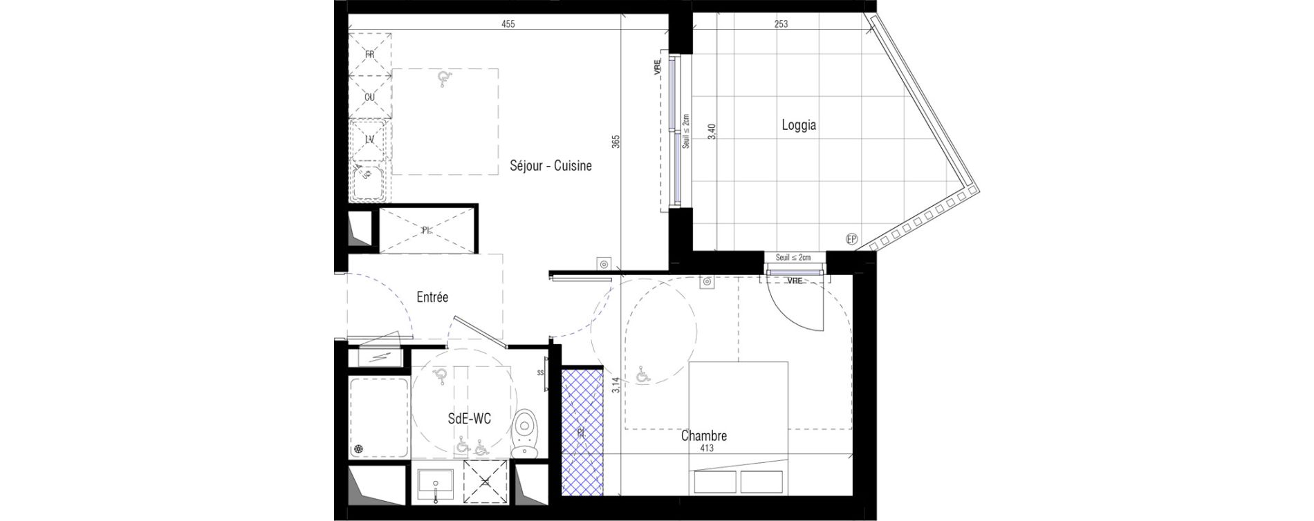 Appartement T2 de 37,10 m2 &agrave; Saint-G&eacute;ly-Du-Fesc Centre