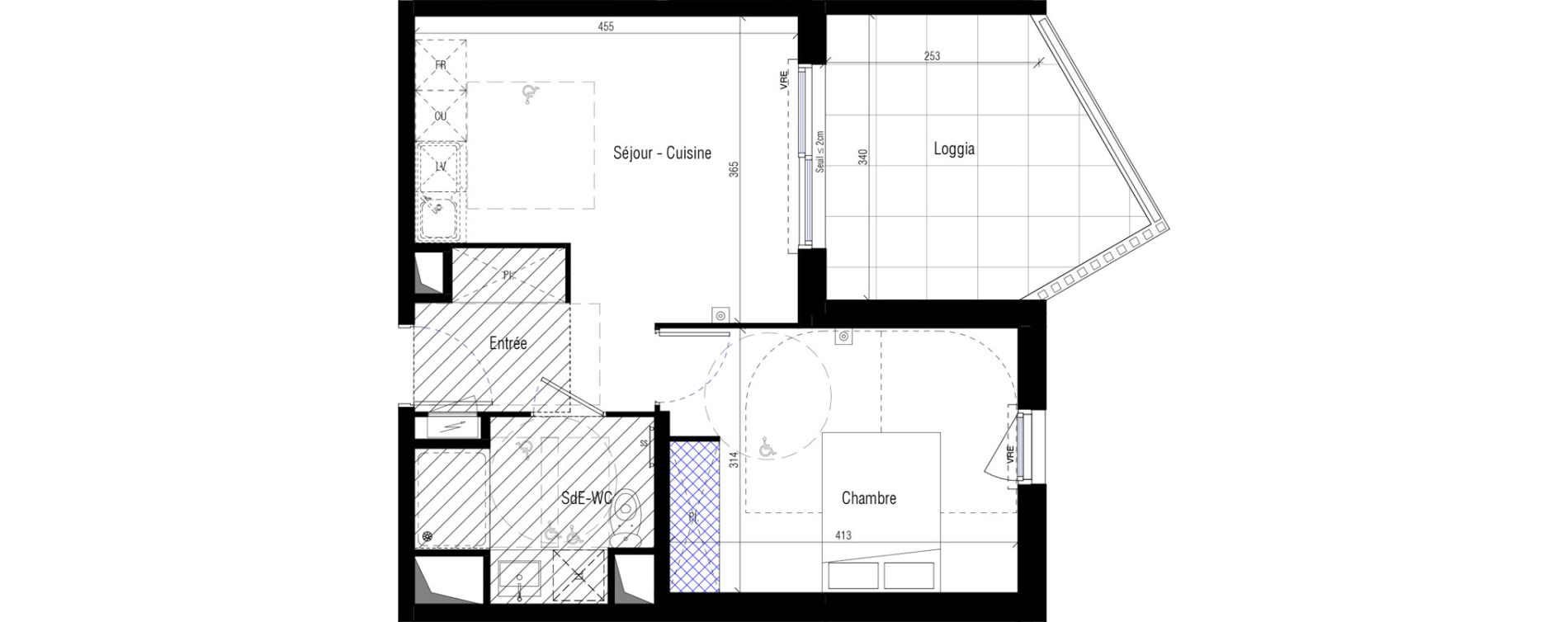 Appartement T2 de 37,10 m2 &agrave; Saint-G&eacute;ly-Du-Fesc Centre