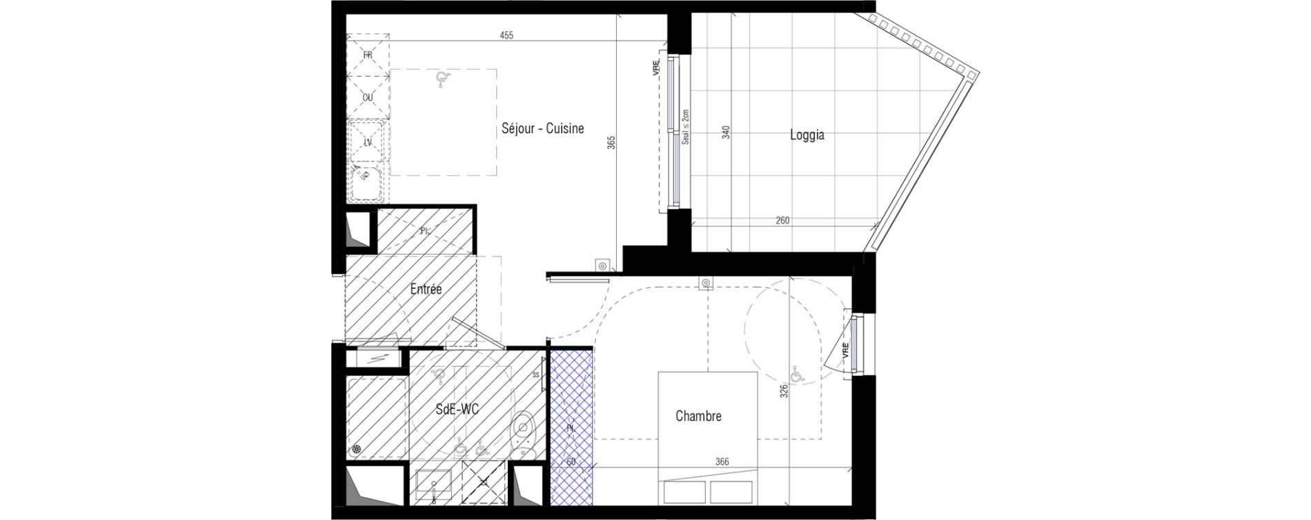 Appartement T2 de 37,60 m2 &agrave; Saint-G&eacute;ly-Du-Fesc Centre