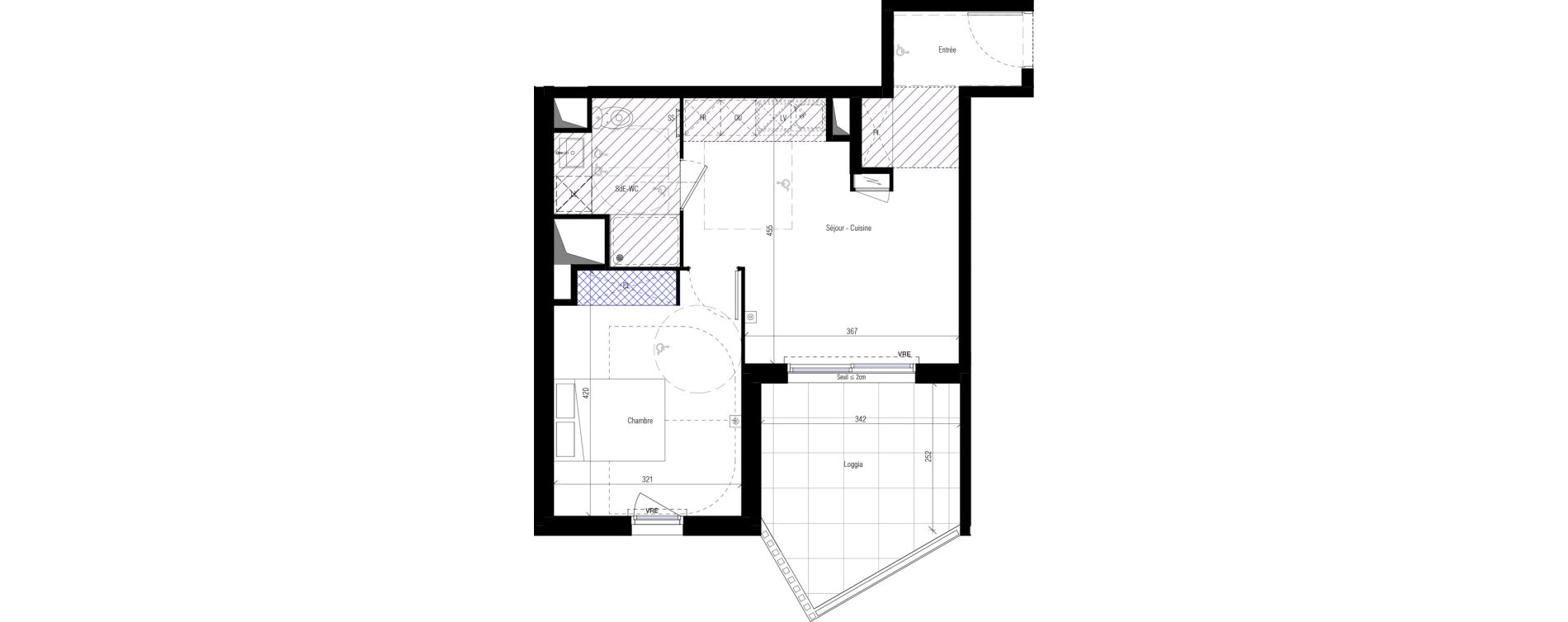 Appartement T2 de 40,10 m2 &agrave; Saint-G&eacute;ly-Du-Fesc Centre