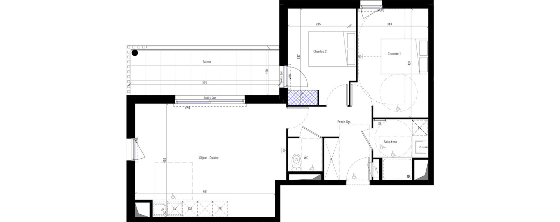 Appartement T3 de 62,40 m2 &agrave; Saint-G&eacute;ly-Du-Fesc Centre