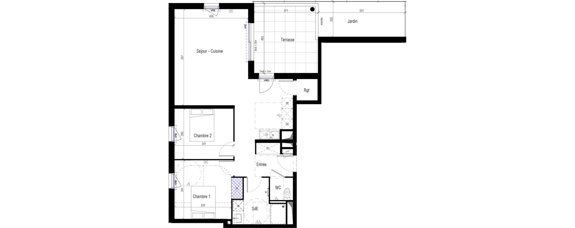 Appartement T3 de 71,40 m2 &agrave; Saint-G&eacute;ly-Du-Fesc Centre