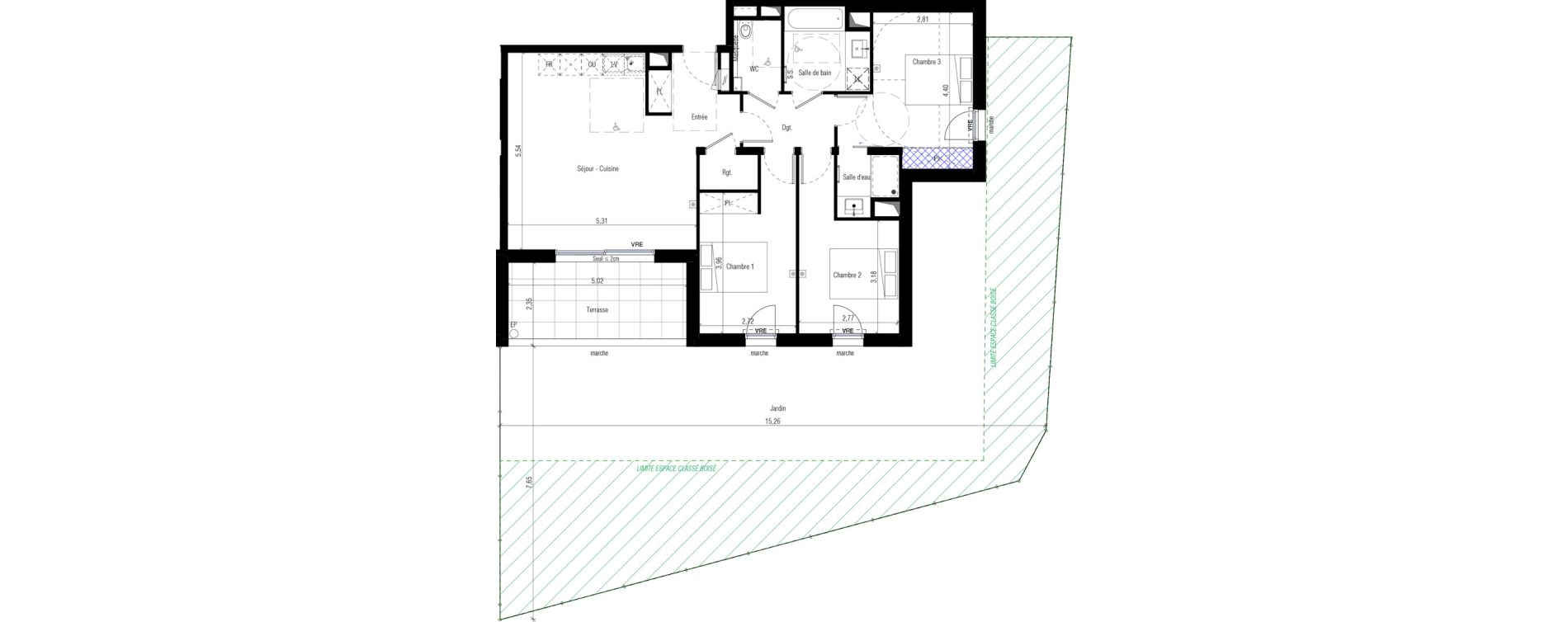 Appartement T4 de 83,00 m2 &agrave; Saint-G&eacute;ly-Du-Fesc Centre