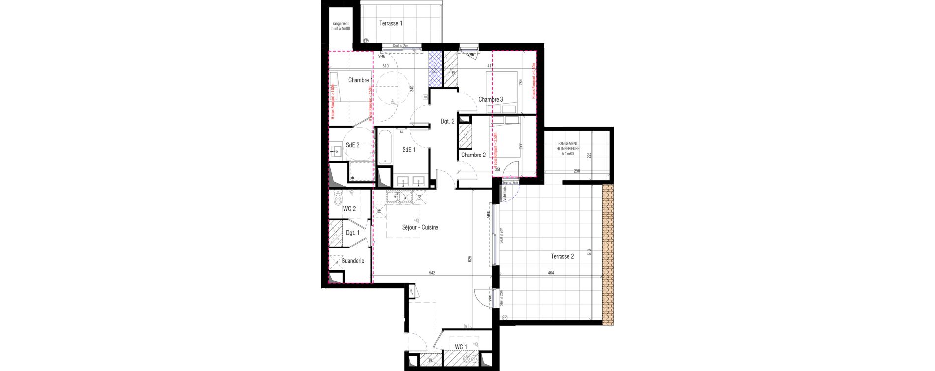 Appartement T4 de 95,30 m2 &agrave; Saint-G&eacute;ly-Du-Fesc Centre