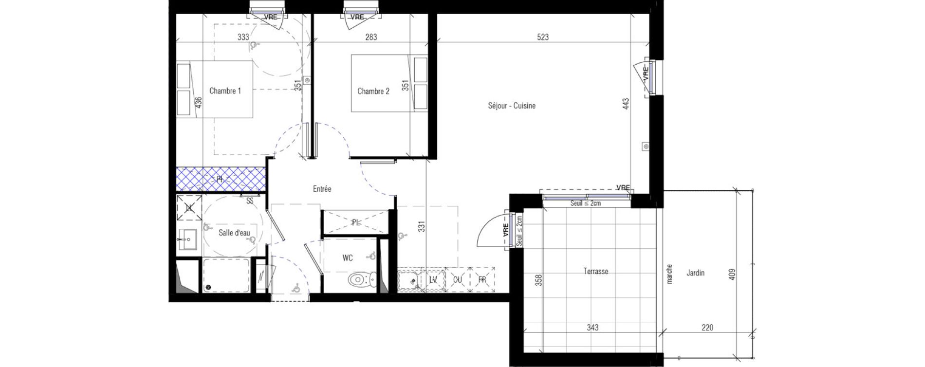 Appartement T3 de 67,90 m2 &agrave; Saint-G&eacute;ly-Du-Fesc Centre