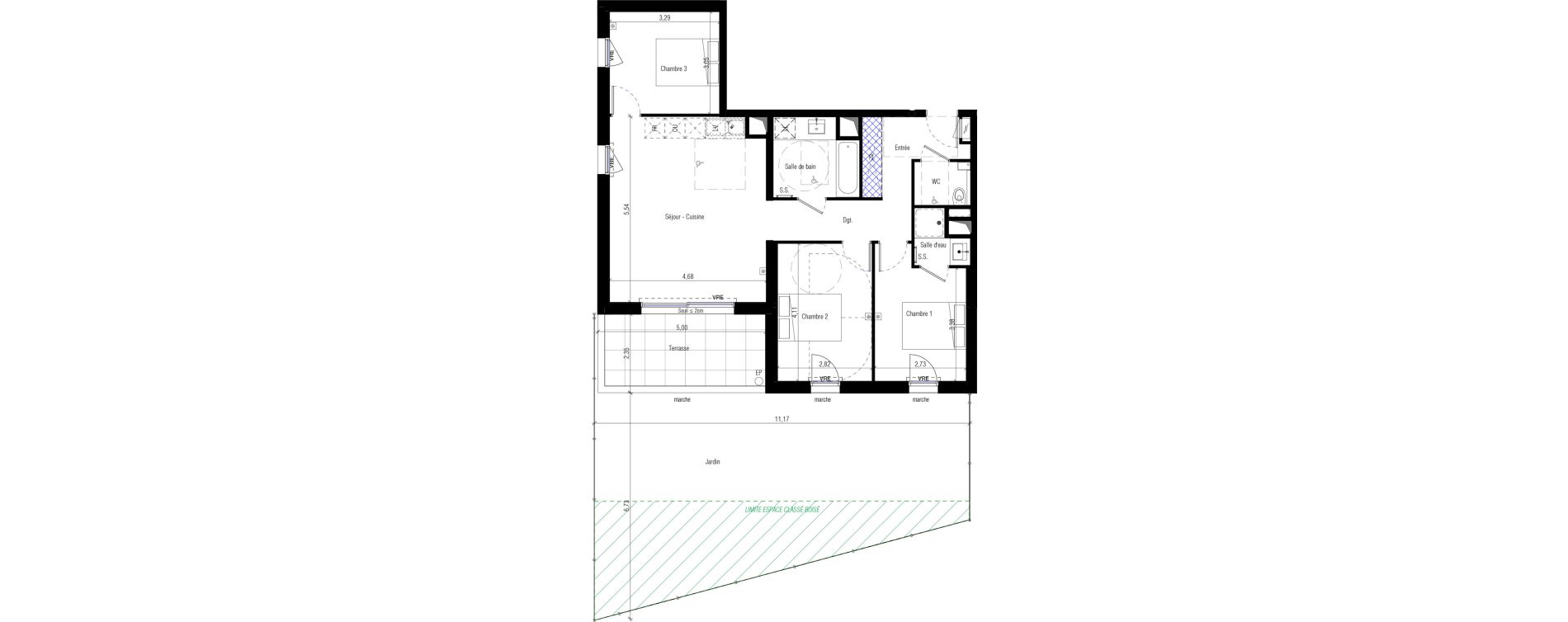 Appartement T4 de 77,80 m2 &agrave; Saint-G&eacute;ly-Du-Fesc Centre