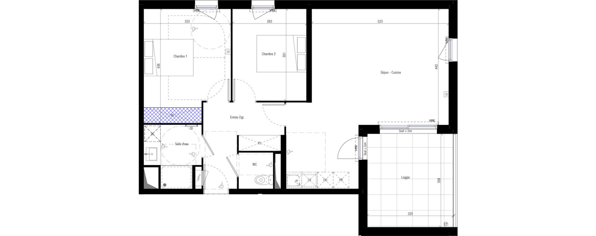 Appartement T3 de 67,90 m2 &agrave; Saint-G&eacute;ly-Du-Fesc Centre