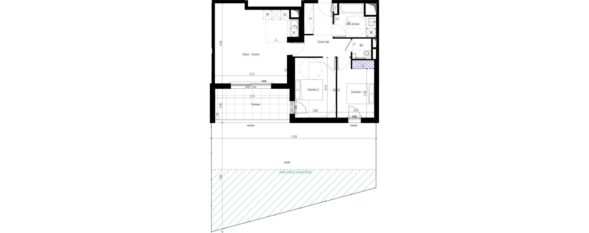 Appartement T3 de 66,50 m2 &agrave; Saint-G&eacute;ly-Du-Fesc Centre