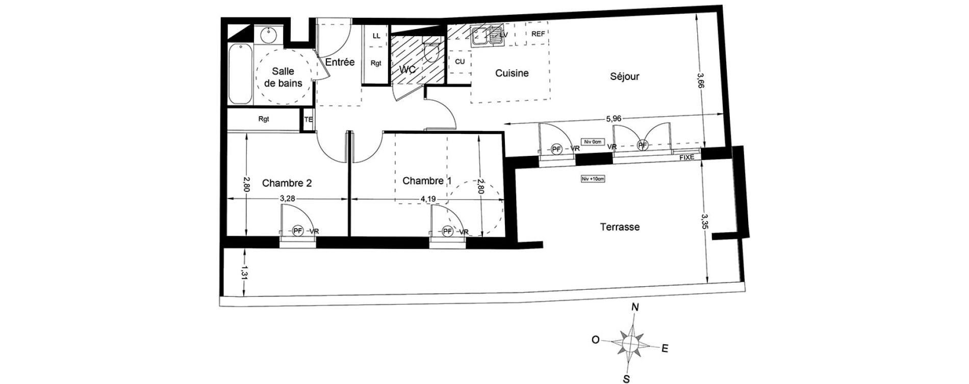 Appartement T3 de 61,55 m2 &agrave; Saint-Jean-De-V&eacute;das Roque fraisse