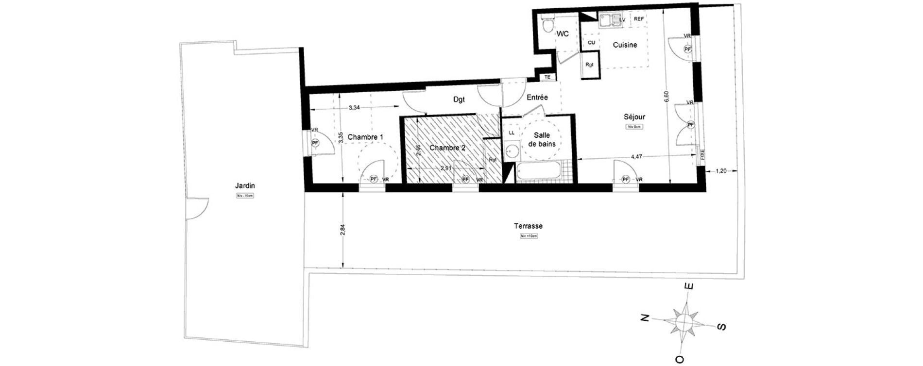 Appartement T3 de 64,65 m2 &agrave; Saint-Jean-De-V&eacute;das Roque fraisse