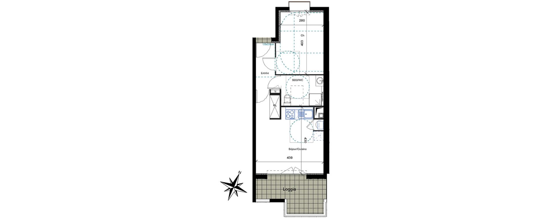 Appartement T2 de 40,95 m2 &agrave; Saint-Jean-De-V&eacute;das Roque fraisse