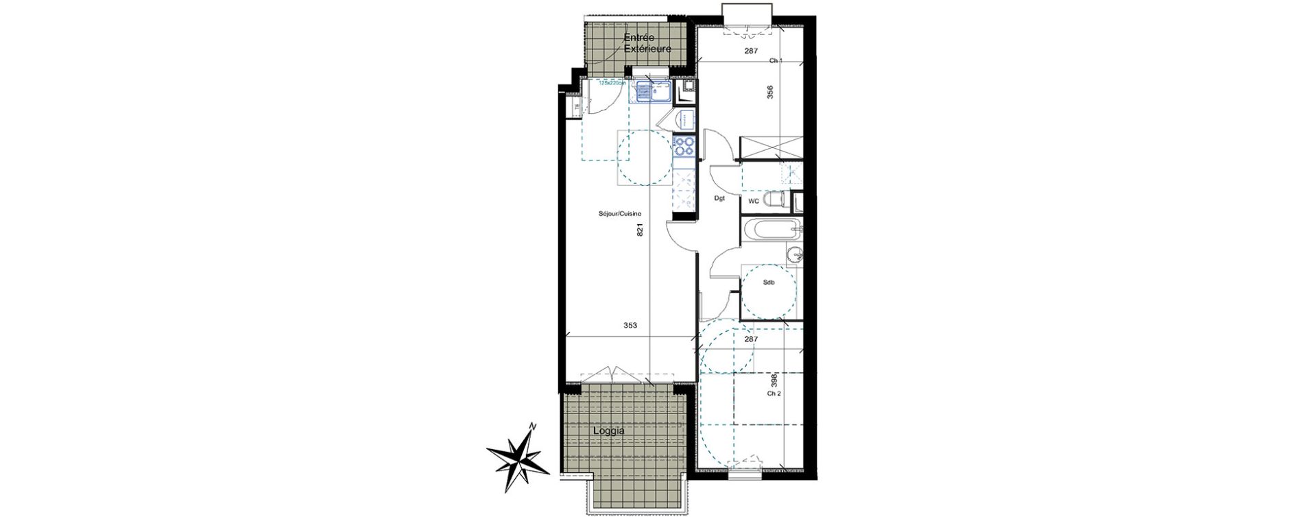 Appartement T3 de 61,30 m2 &agrave; Saint-Jean-De-V&eacute;das Roque fraisse