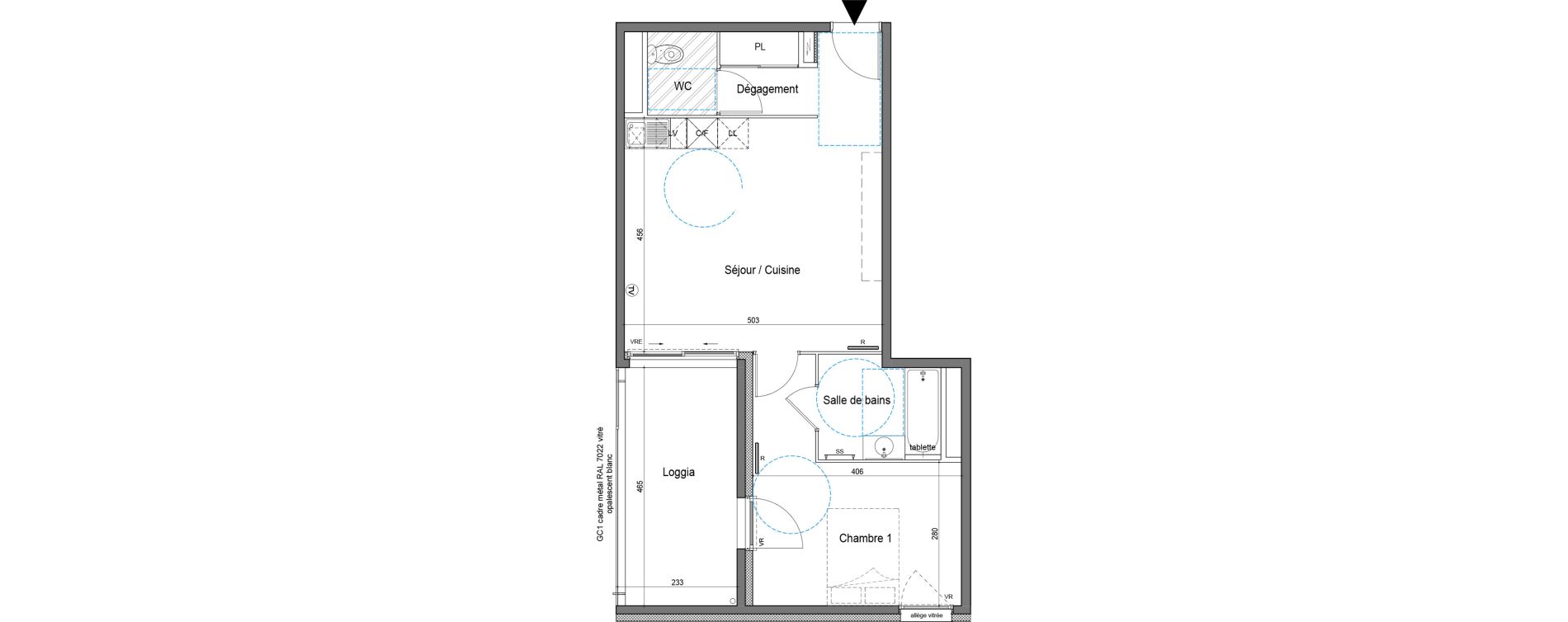 Appartement T2 de 48,59 m2 &agrave; Saint-Jean-De-V&eacute;das Roque fraisse