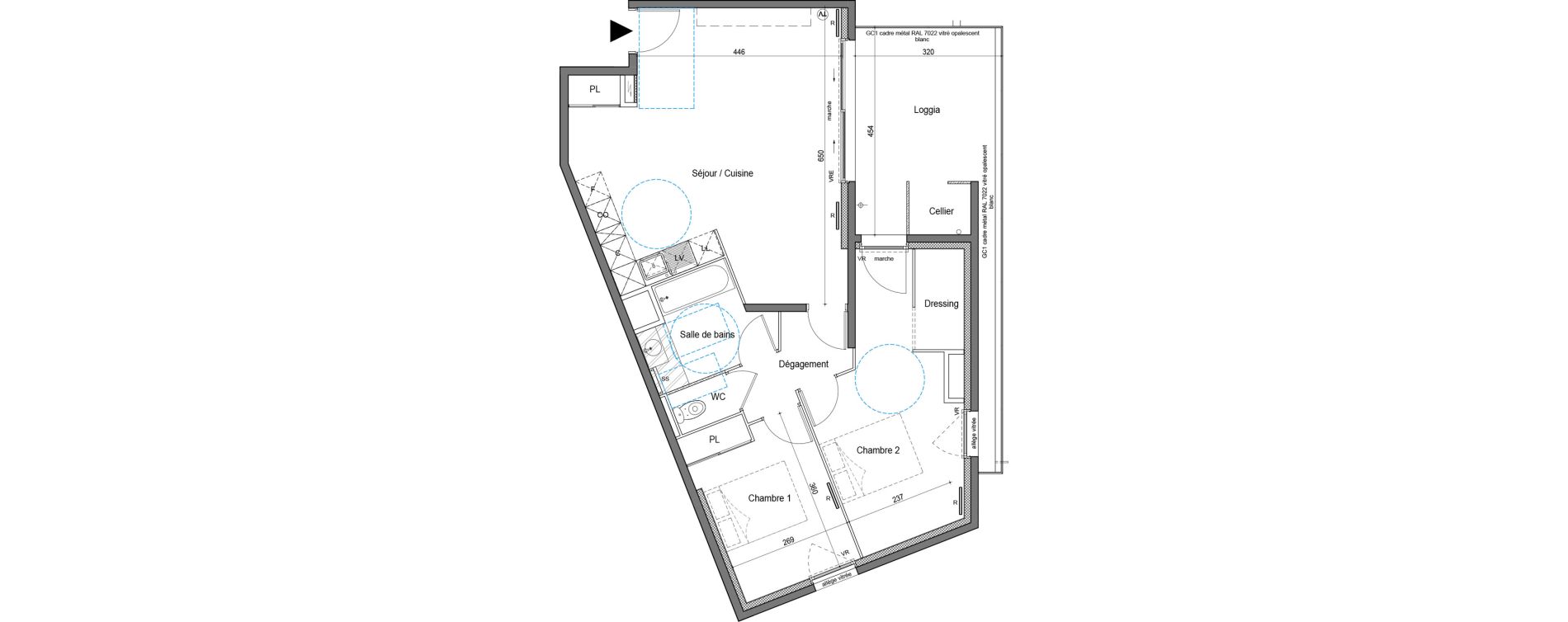 Appartement T3 de 70,29 m2 &agrave; Saint-Jean-De-V&eacute;das Roque fraisse