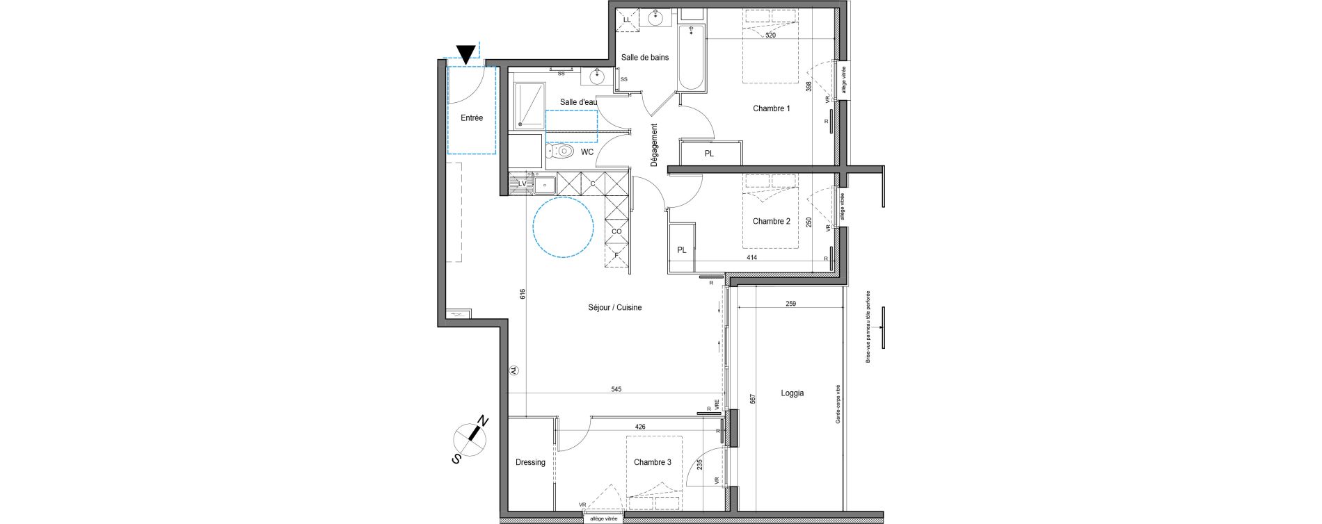 Appartement T4 de 89,10 m2 &agrave; Saint-Jean-De-V&eacute;das Roque fraisse