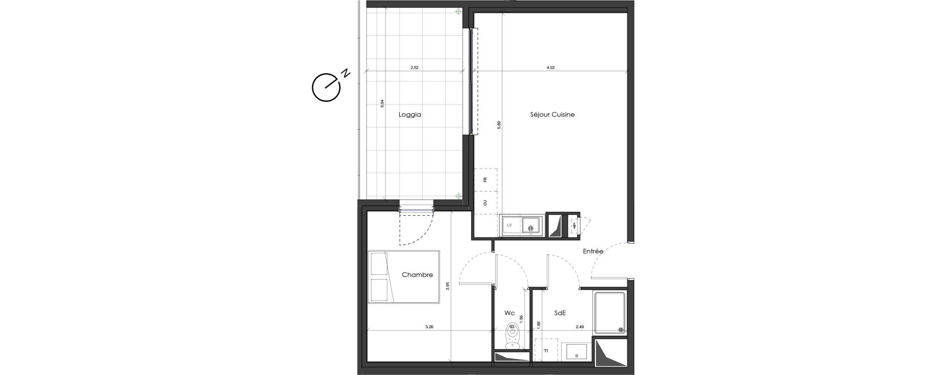 Appartement T2 de 45,46 m2 &agrave; Saint-Jean-De-V&eacute;das Roque fraisse