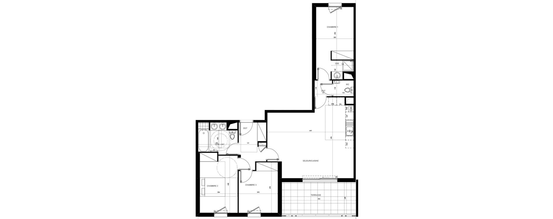 Appartement T4 de 86,40 m2 &agrave; Saint-Jean-De-V&eacute;das Roque fraisse