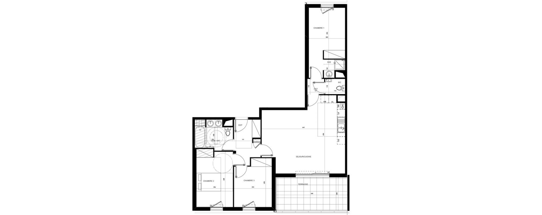 Appartement T4 de 86,40 m2 &agrave; Saint-Jean-De-V&eacute;das Roque fraisse