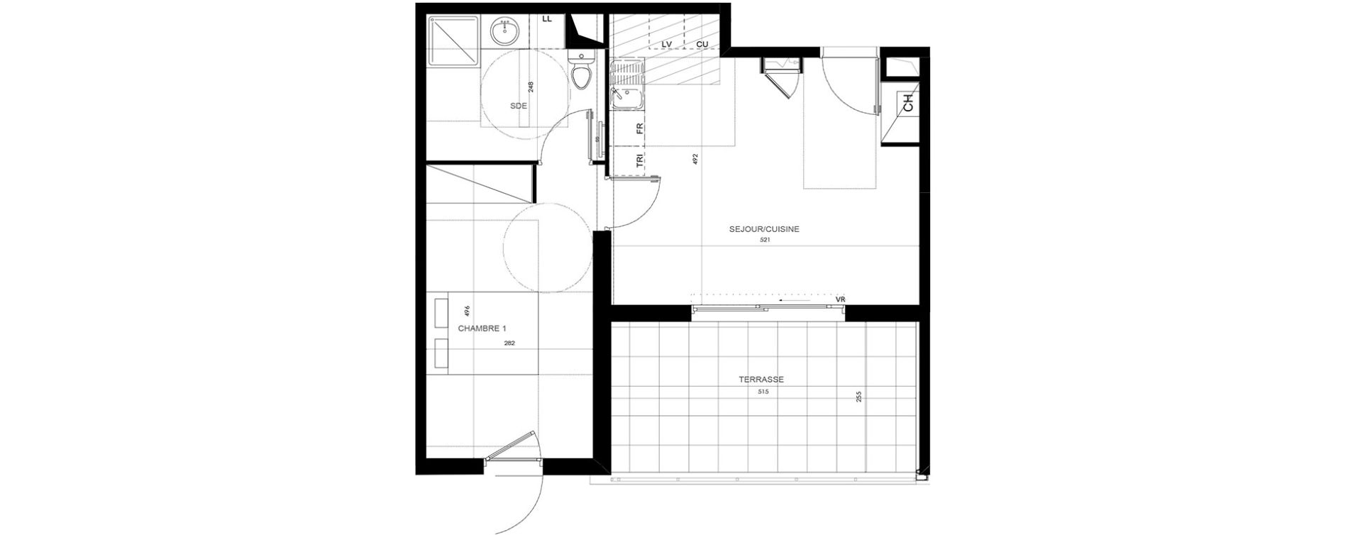 Appartement T2 de 44,10 m2 &agrave; Saint-Jean-De-V&eacute;das Roque fraisse