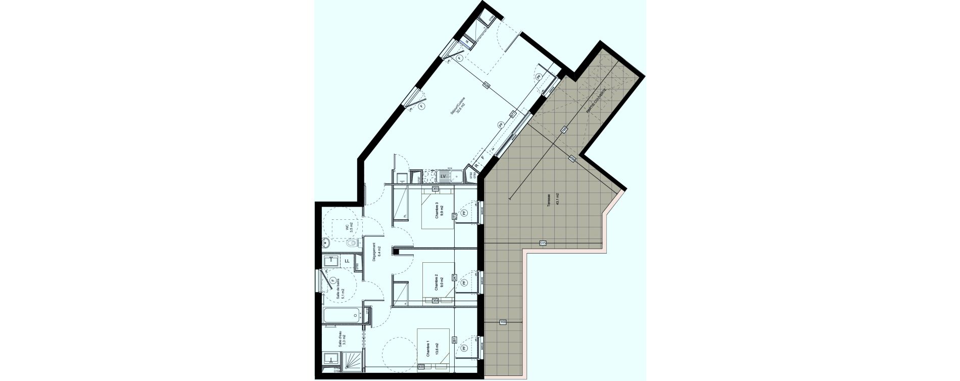 Appartement T4 de 83,40 m2 &agrave; Saint-Jean-De-V&eacute;das Roque fraisse