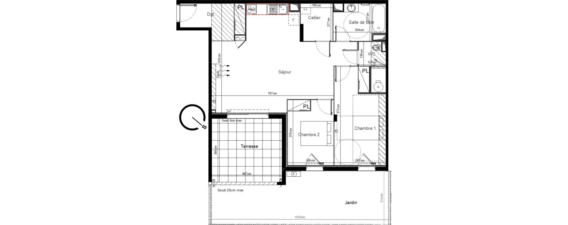 Appartement T3 de 80,40 m2 &agrave; Sauvian Les mouli&egrave;res
