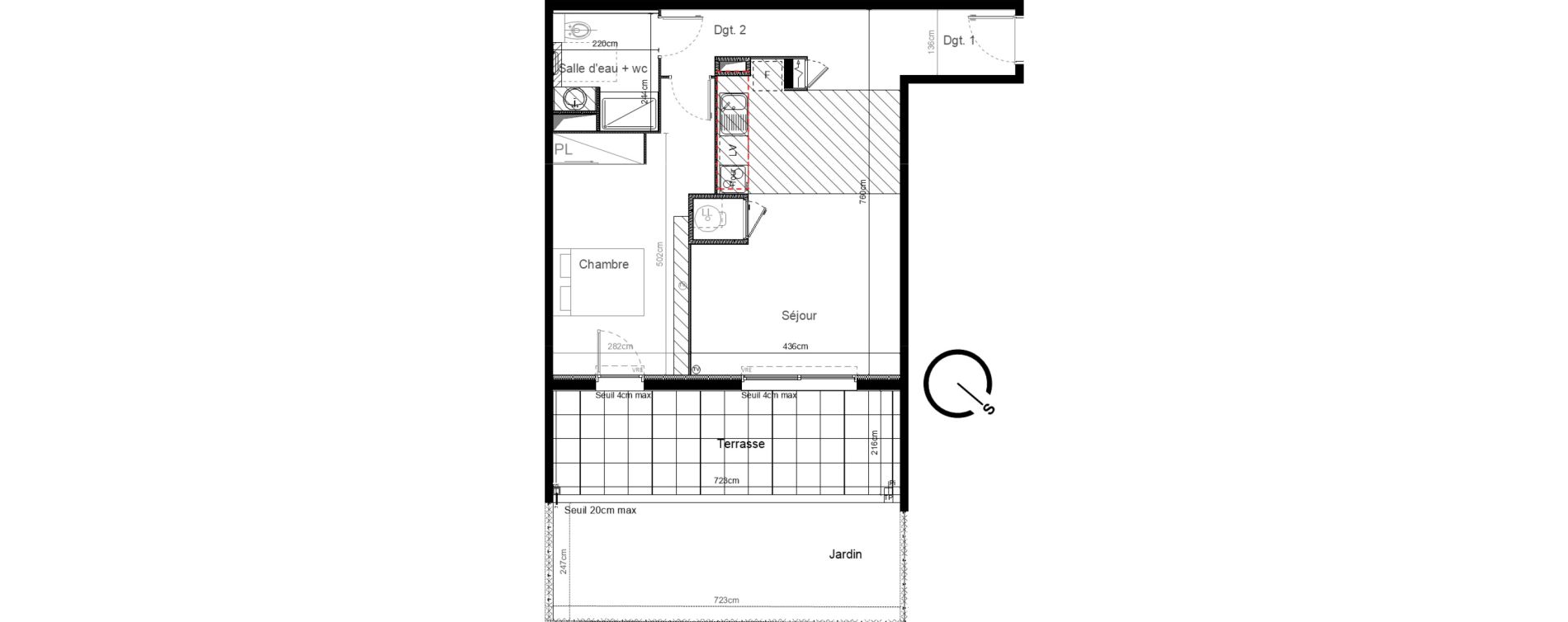 Appartement T2 de 55,90 m2 &agrave; Sauvian Les mouli&egrave;res