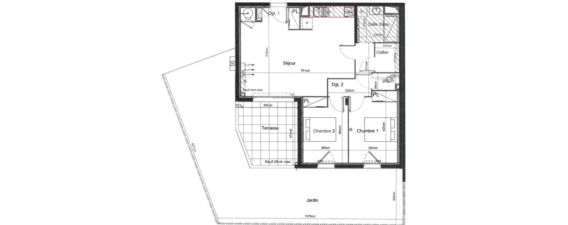 Appartement T3 de 66,50 m2 &agrave; Sauvian Les mouli&egrave;res