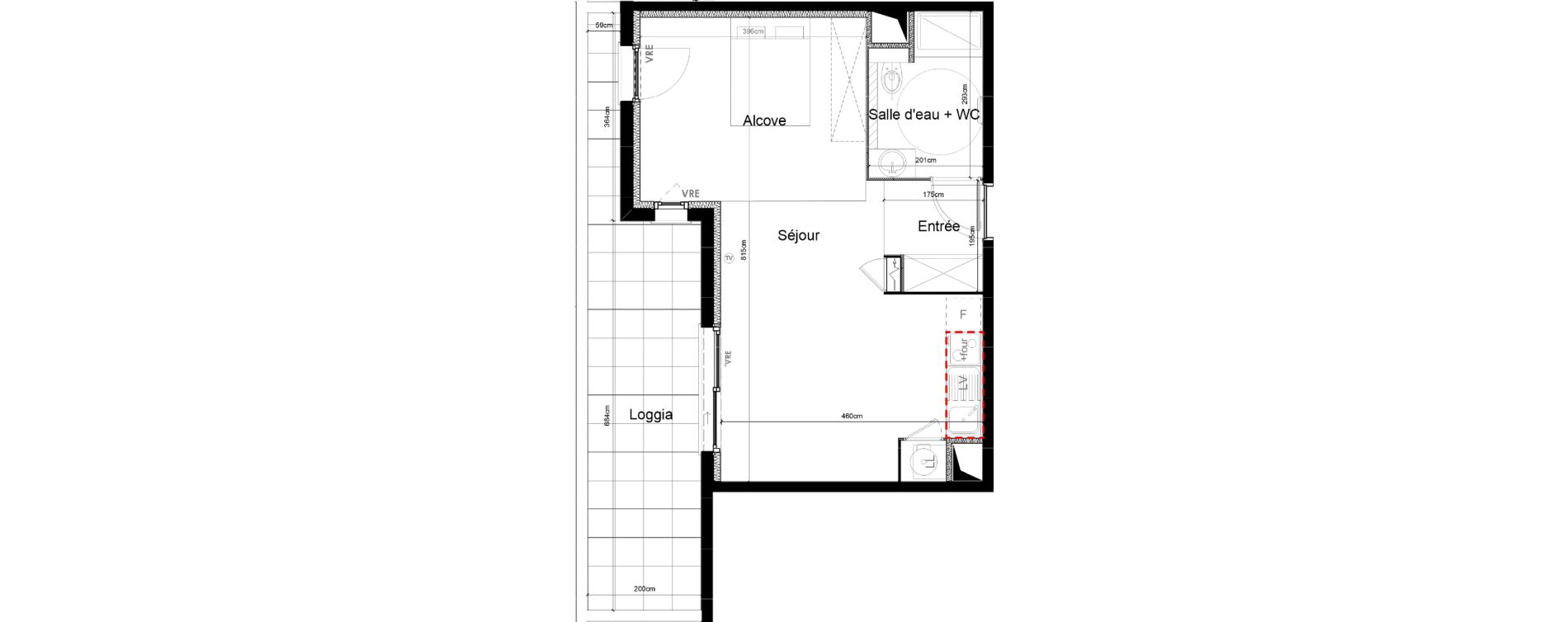 Appartement T1 bis de 40,70 m2 &agrave; Sauvian Les mouli&egrave;res