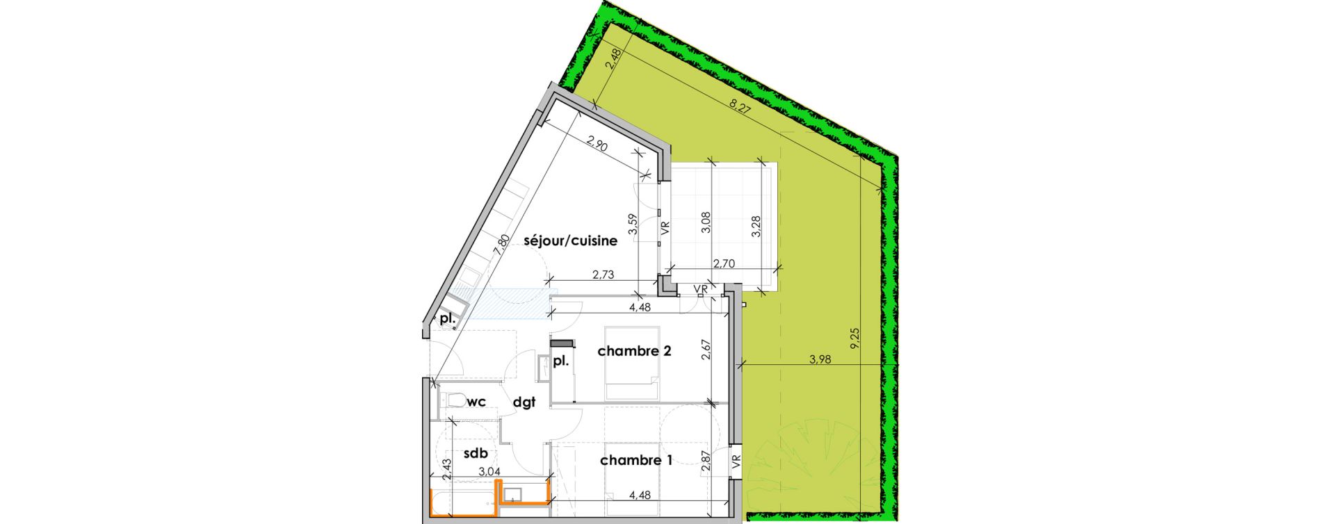 Appartement T3 de 58,22 m2 &agrave; Sauvian Centre