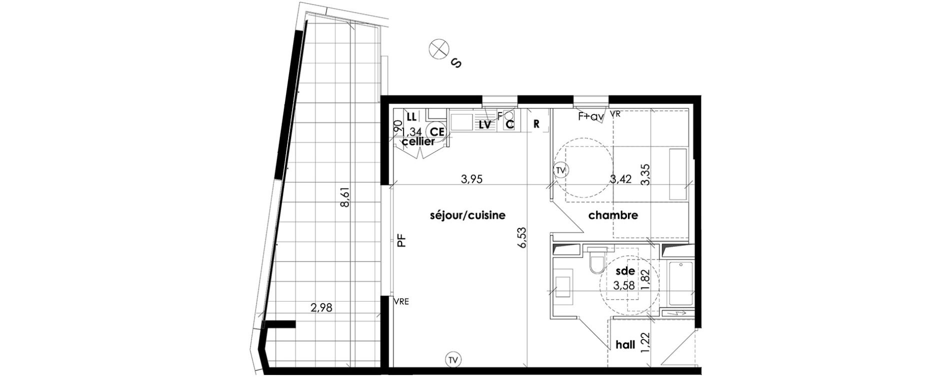 Appartement T2 de 47,05 m2 &agrave; S&eacute;rignan Les jardins de serignan