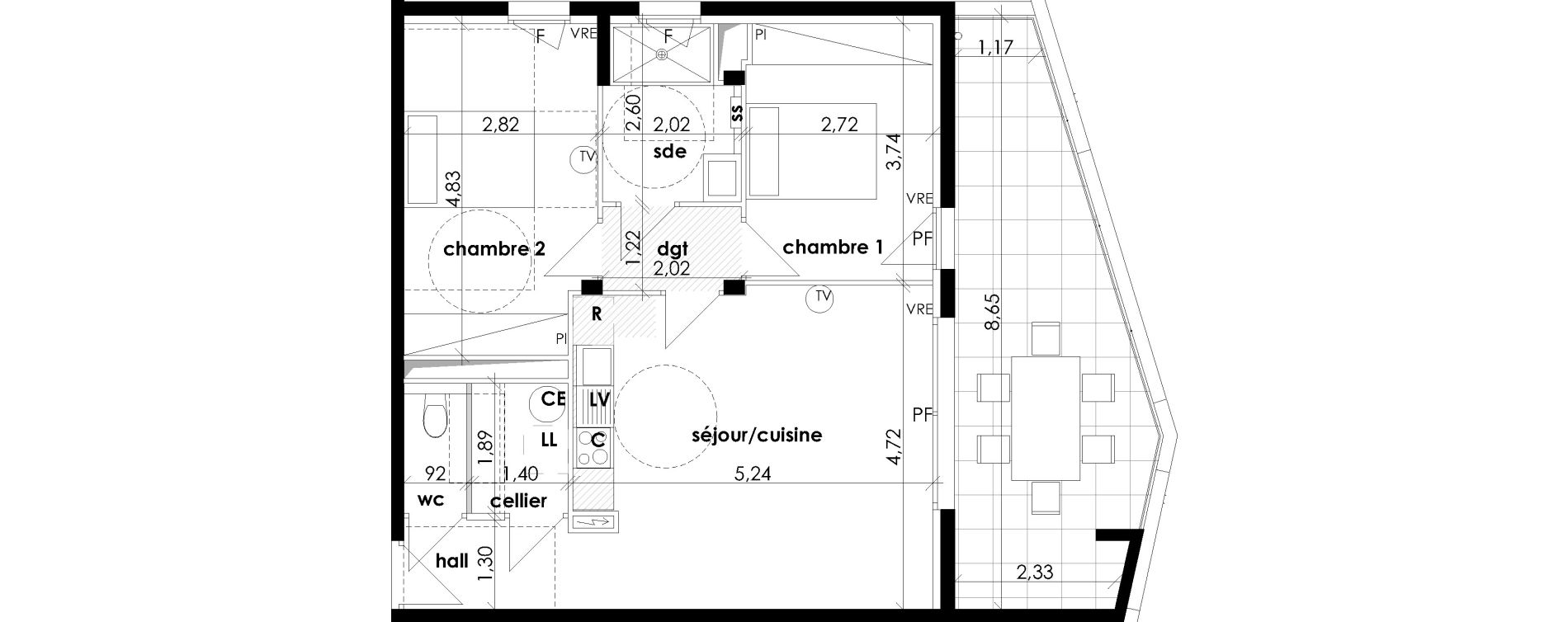 Appartement T3 de 62,45 m2 &agrave; S&eacute;rignan Les jardins de serignan