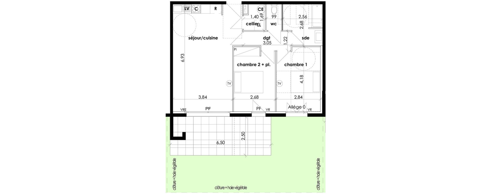 Appartement T3 de 64,20 m2 &agrave; S&eacute;rignan Les jardins de serignan