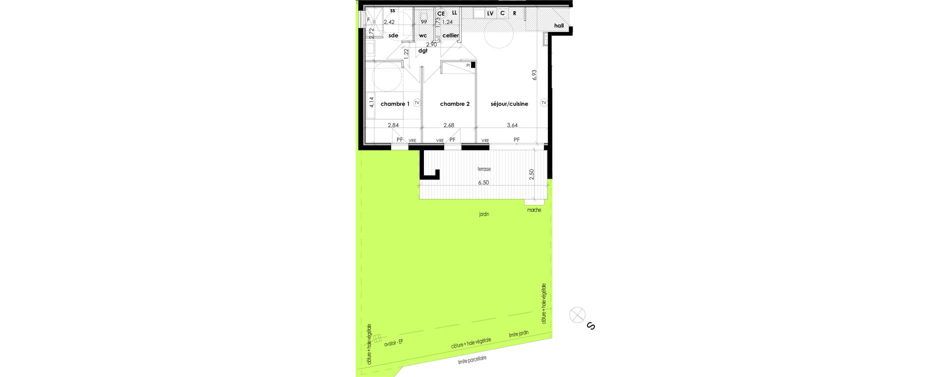 Appartement T3 de 63,80 m2 &agrave; S&eacute;rignan Les jardins de serignan