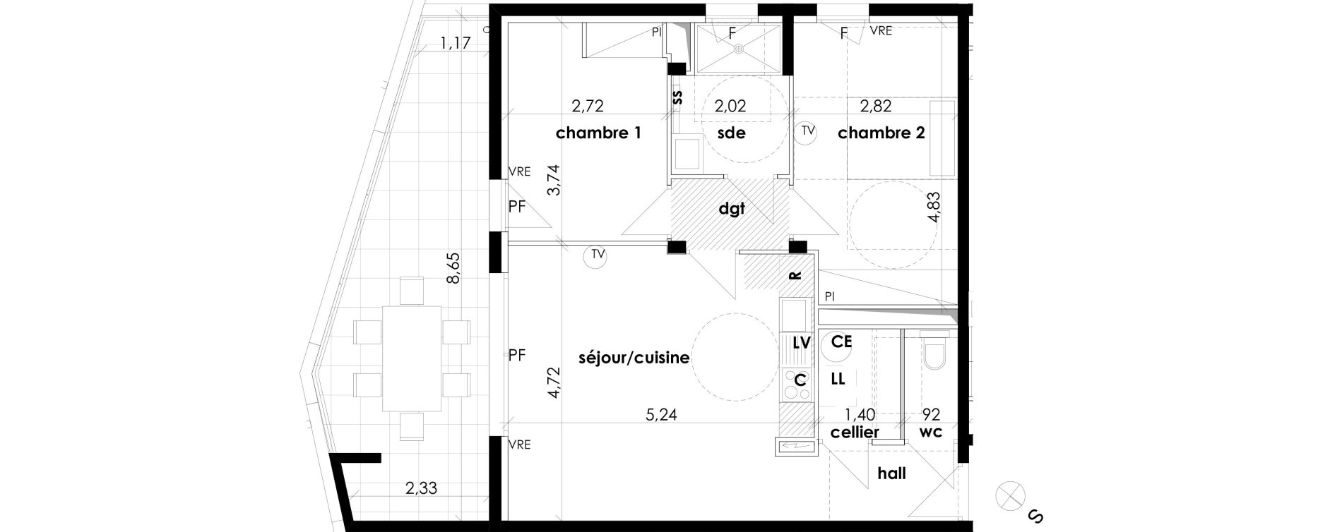 Appartement T3 de 62,40 m2 &agrave; S&eacute;rignan Les jardins de serignan