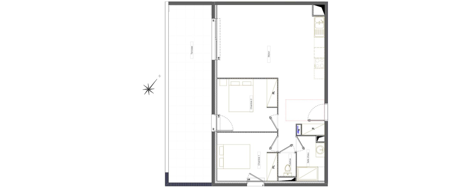 Appartement T3 de 61,04 m2 &agrave; S&eacute;rignan Centre