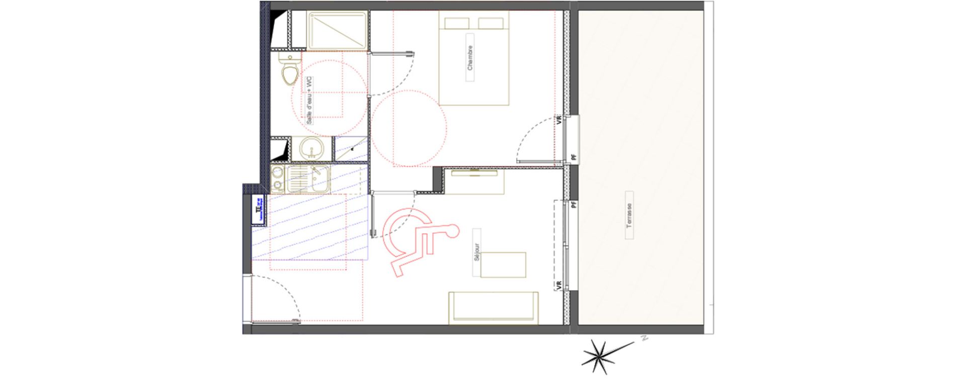 Appartement T1 de 25,76 m2 &agrave; S&eacute;rignan Centre