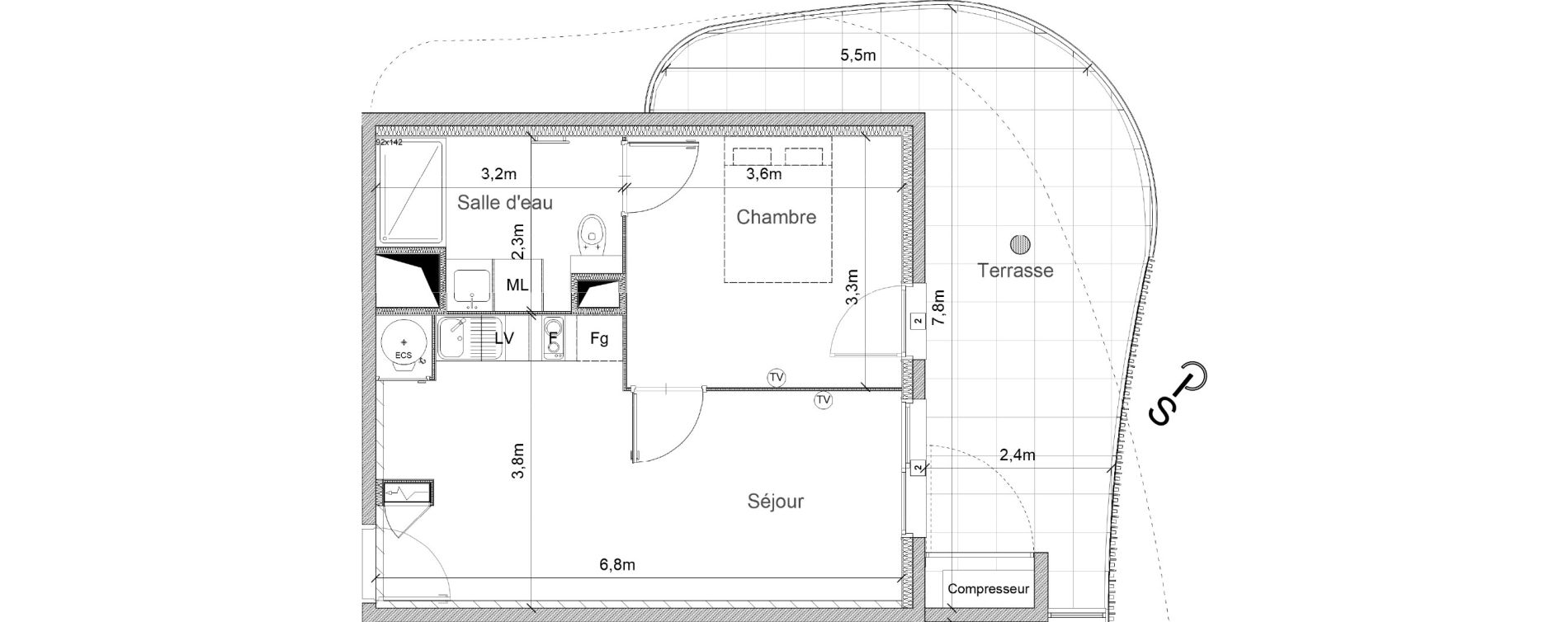 Appartement T2 de 40,00 m2 &agrave; S&eacute;rignan Centre