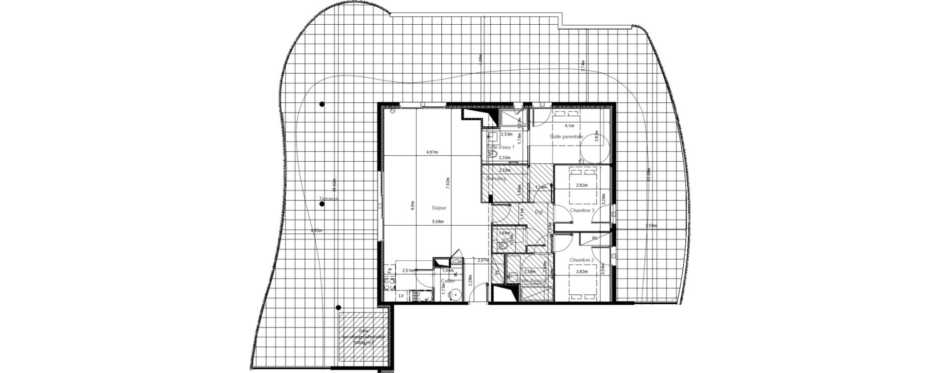 Appartement T4 de 107,57 m2 &agrave; S&eacute;rignan Centre