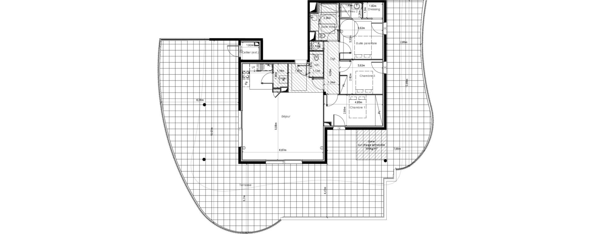Appartement T4 de 103,27 m2 &agrave; S&eacute;rignan Centre