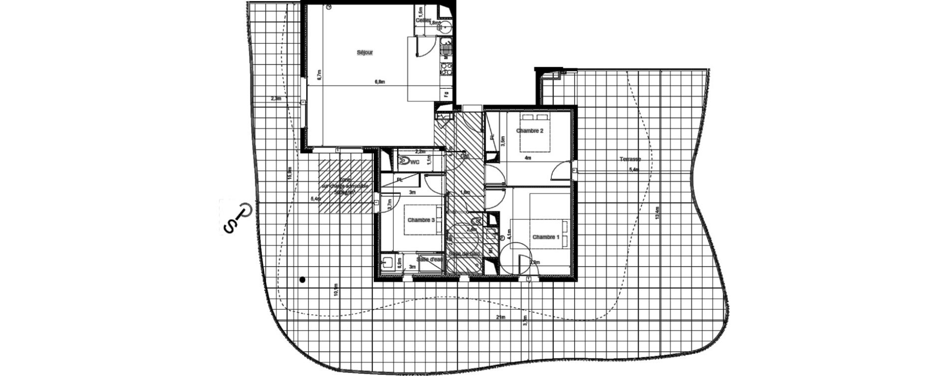 Appartement T4 de 102,20 m2 &agrave; S&eacute;rignan Centre
