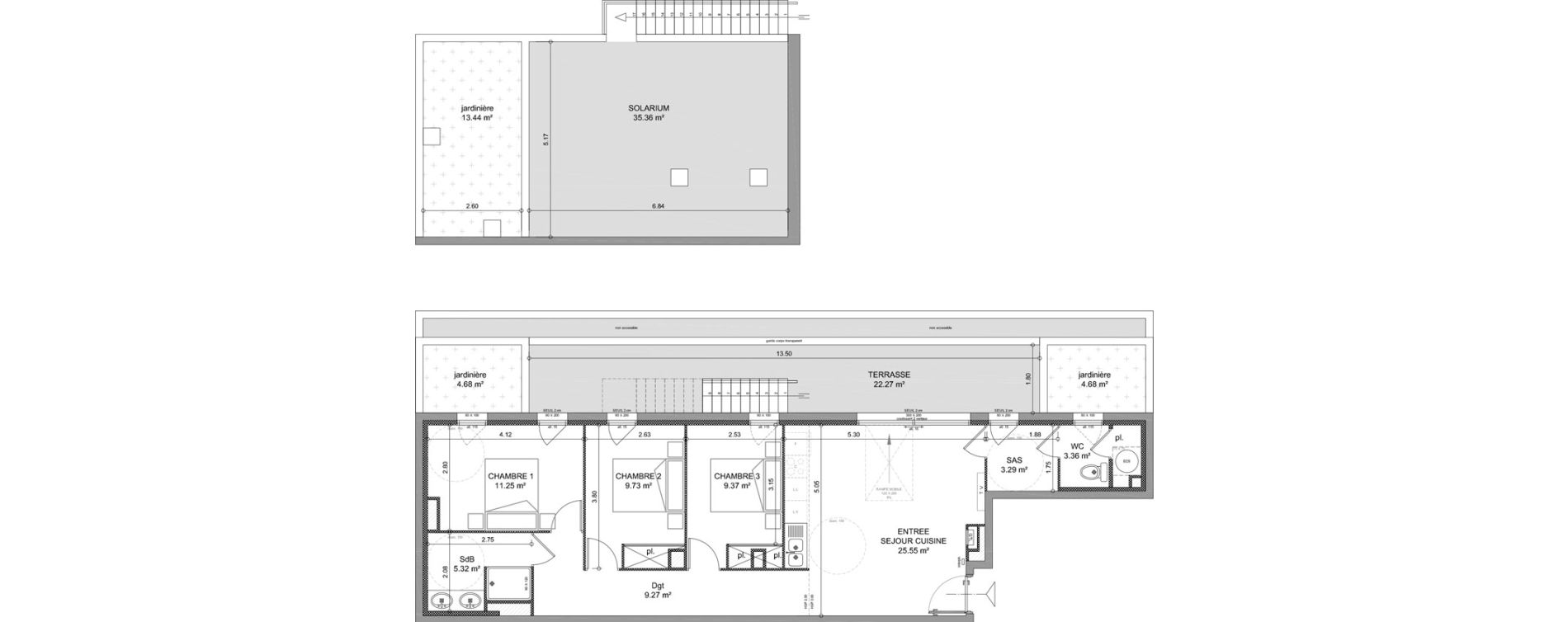 Appartement T4 de 77,14 m2 &agrave; S&egrave;te Le conservatoire