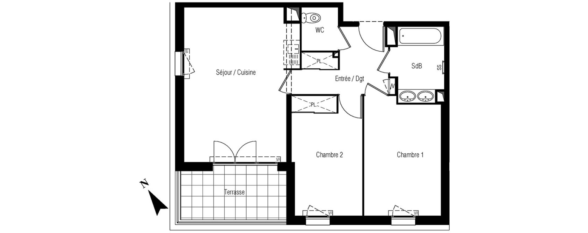 Appartement T3 de 59,80 m2 &agrave; S&egrave;te Le conservatoire