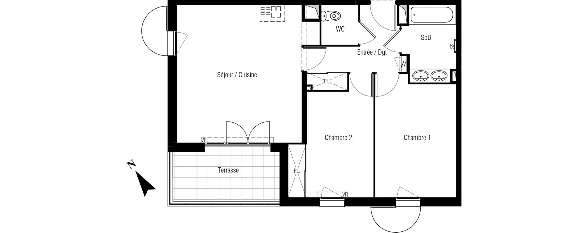 Appartement T3 de 60,30 m2 &agrave; S&egrave;te Le conservatoire