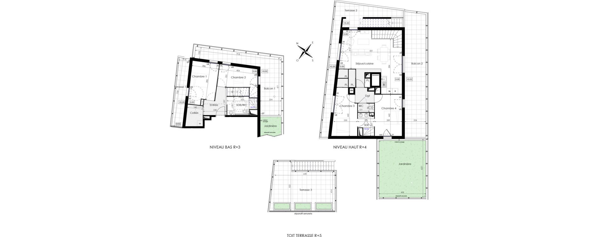 Duplex T5 de 108,60 m2 &agrave; S&egrave;te Mont saint clair
