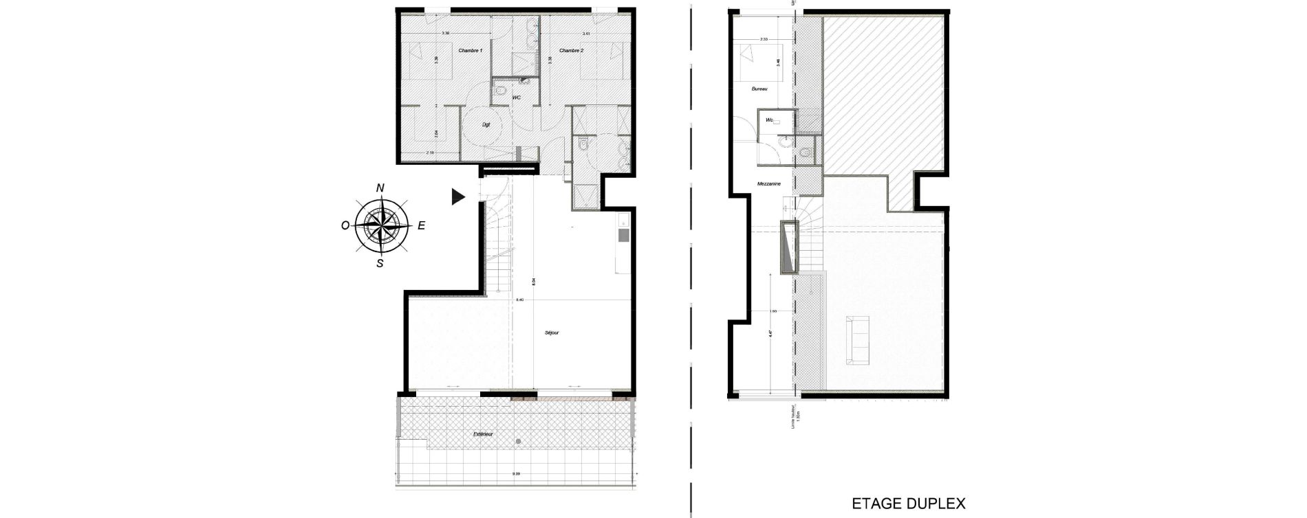 Duplex T4 de 128,70 m2 &agrave; S&egrave;te Mont saint clair