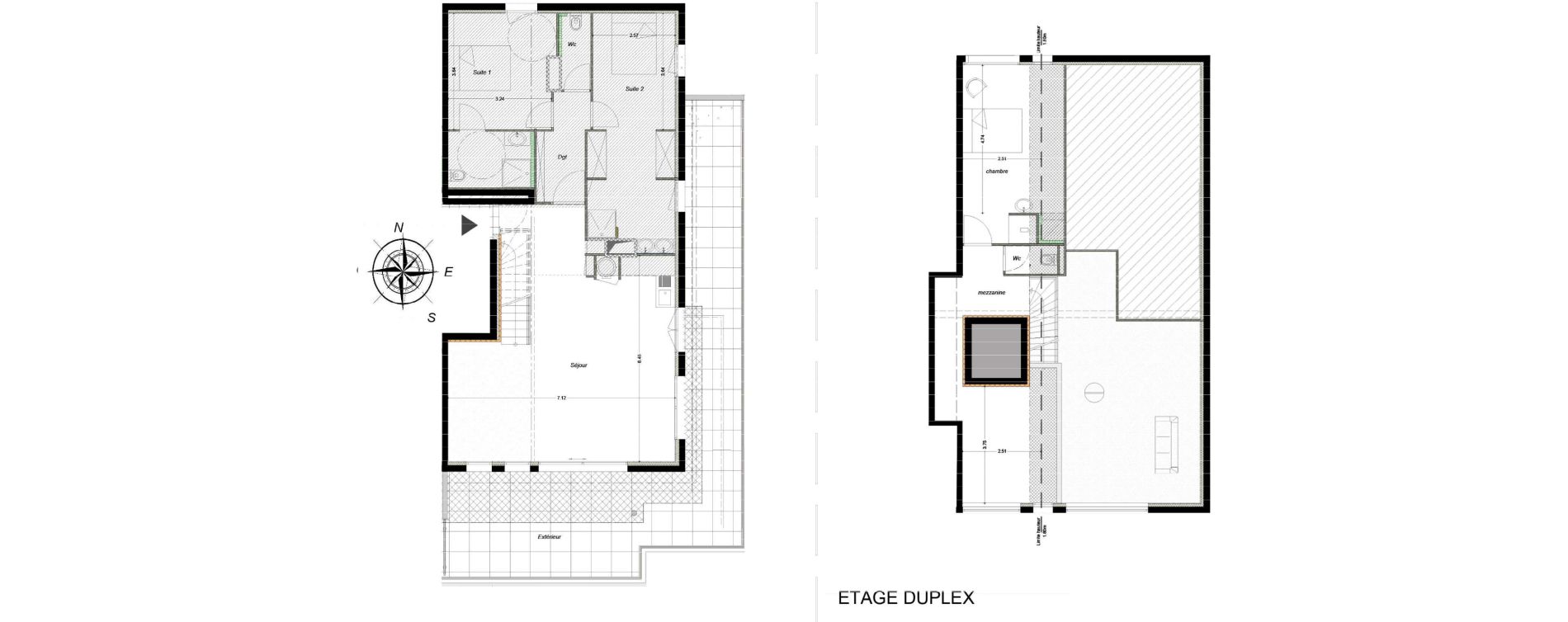 Duplex T4 de 122,10 m2 &agrave; S&egrave;te Mont saint clair