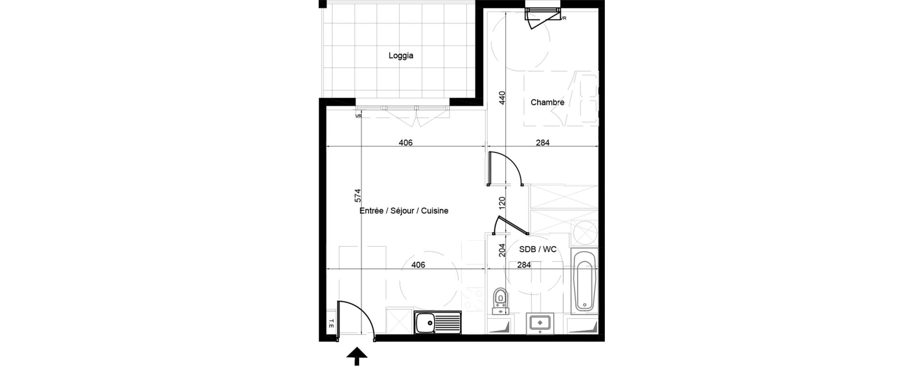 Appartement T2 de 45,50 m2 &agrave; Vendargues Centre