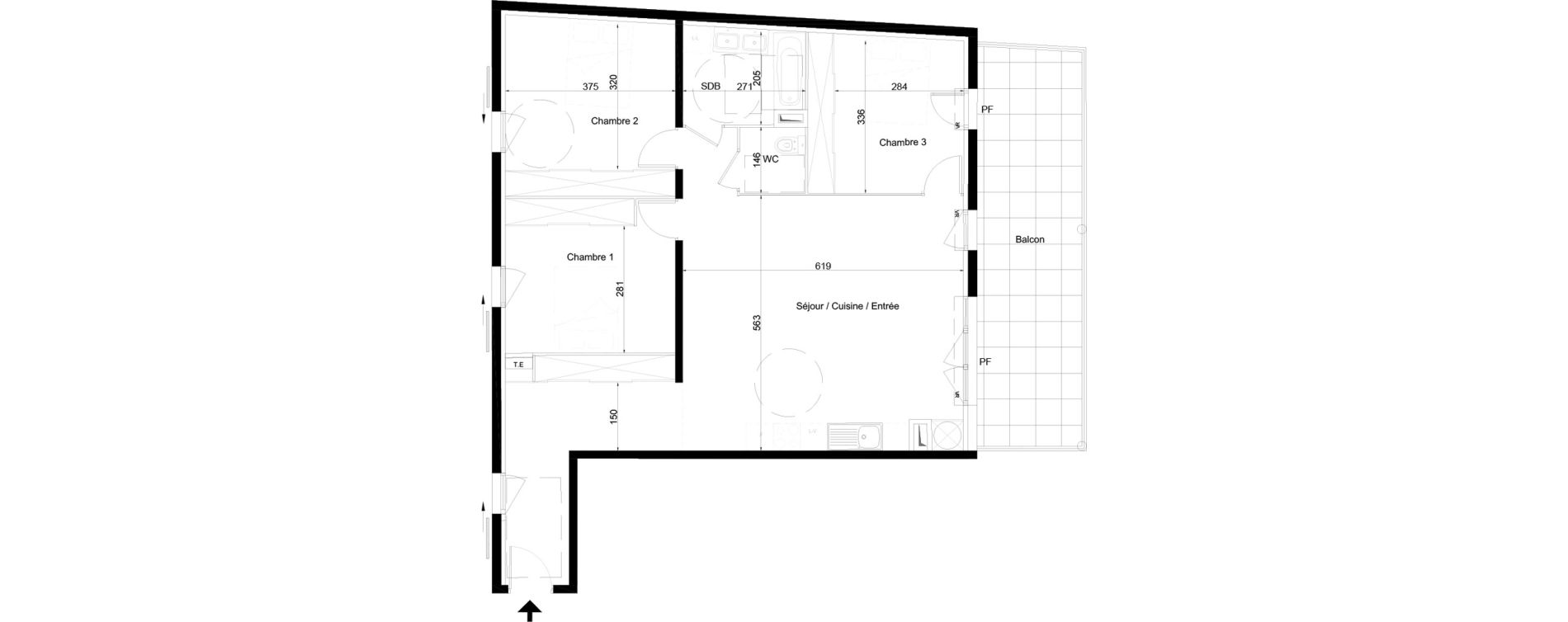 Appartement T4 de 95,47 m2 &agrave; Vendargues Centre