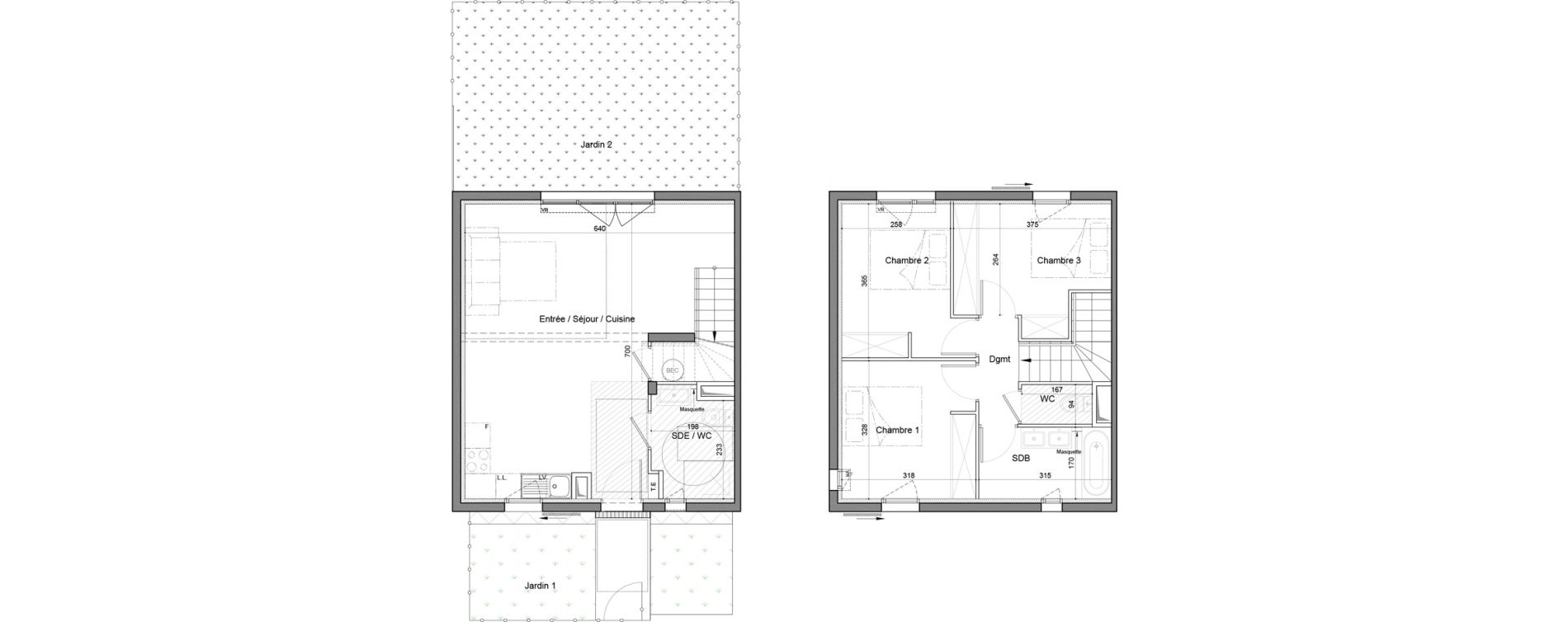 Maison T4 de 80,35 m2 &agrave; Vendargues Centre