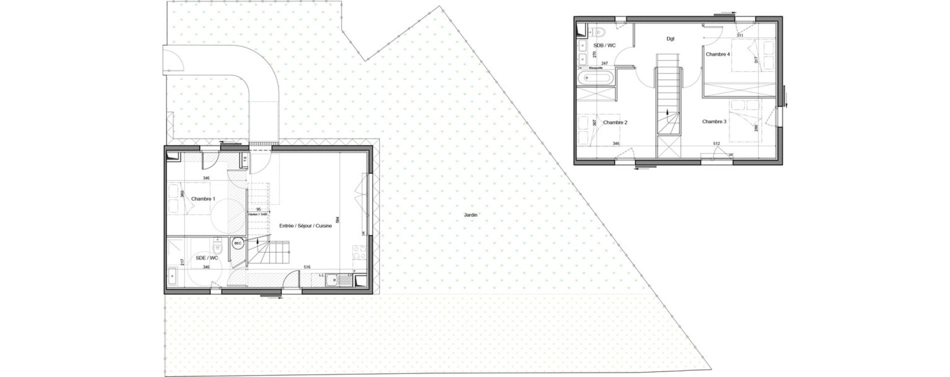 Maison T5 de 92,05 m2 &agrave; Vendargues Centre